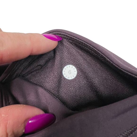 Lululemon On Pace Crop Leggings Nulux 21" Inseam W6AN8S Vintage Grape Purple 6 - Picture 11 of 12